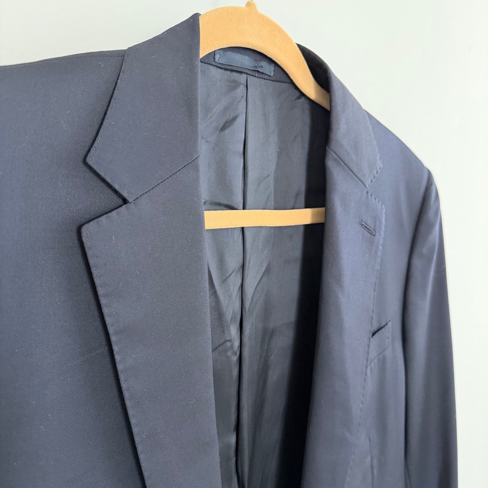 Ralph Lauren Men's Navy Wool Suit Jacket Blazer Size 42L Drop 7 Made in Italy - Picture 2 of 16